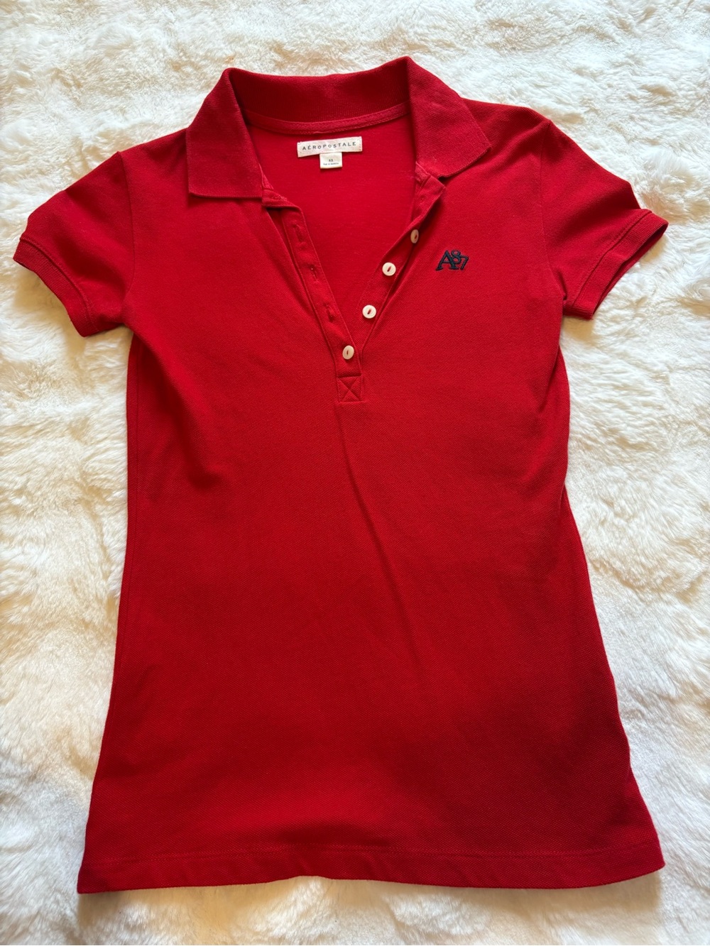 Aeropostale Bright Red Polo Top